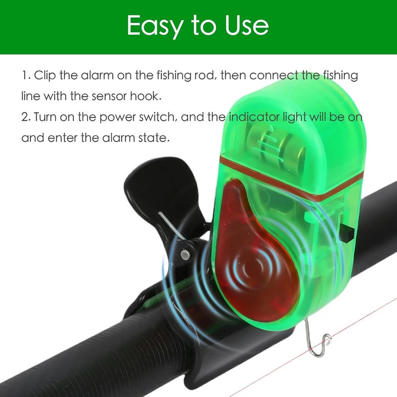 Hizoncore Fishing Bite Alarm, Electronic Fishing Alarms with LED Light, Sensitive Sound Alert for Night Fishing, Waterproof Fish Bite Indicator for Fishing Rods, Ice Fishing - Image 2